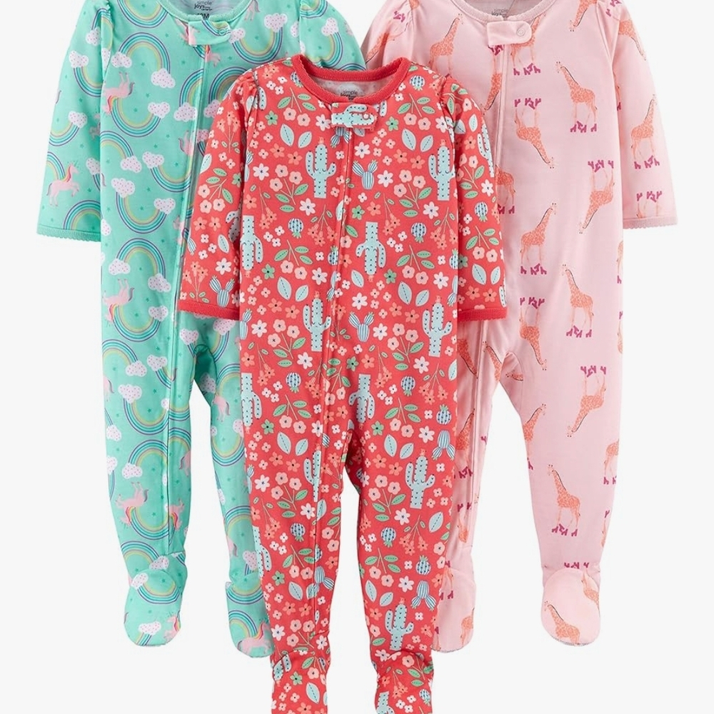 3pk Carter's Multicolor Footed One Piece Set